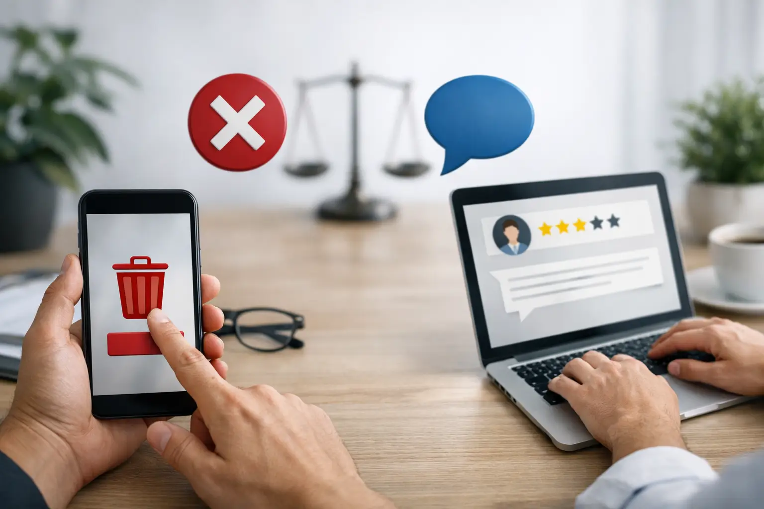 Suppression avis ou réponse publique : que choisir ?